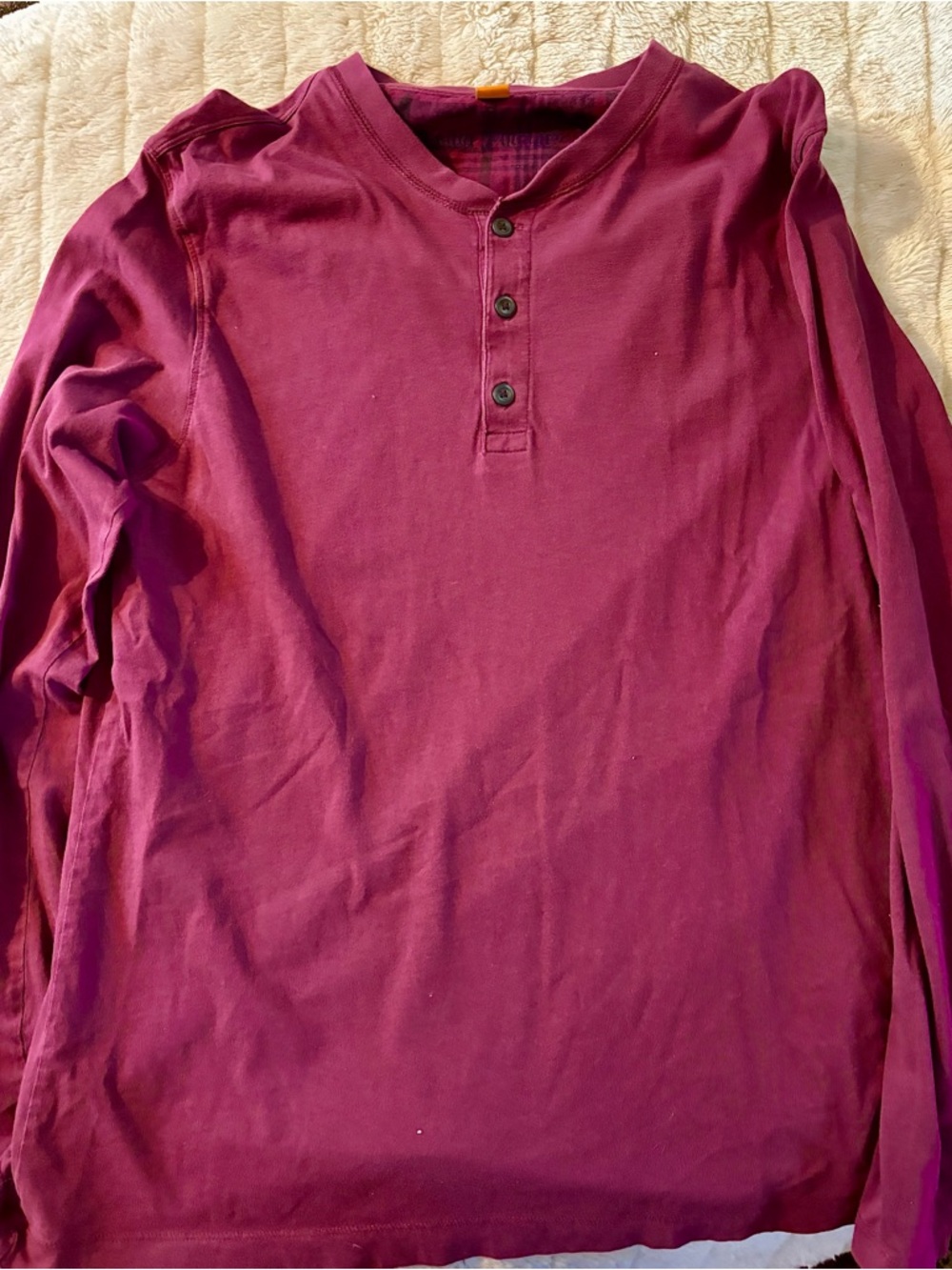 Tailor Vintage Long-Sleeve Henley Shirt - Wine